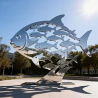 Stainless Steel Large Silhouette Fish Statue