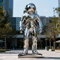 Stainless Steel Life Size Spaceman Statue