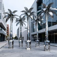Stainless Steel Metal Palm Tree Sculpture
