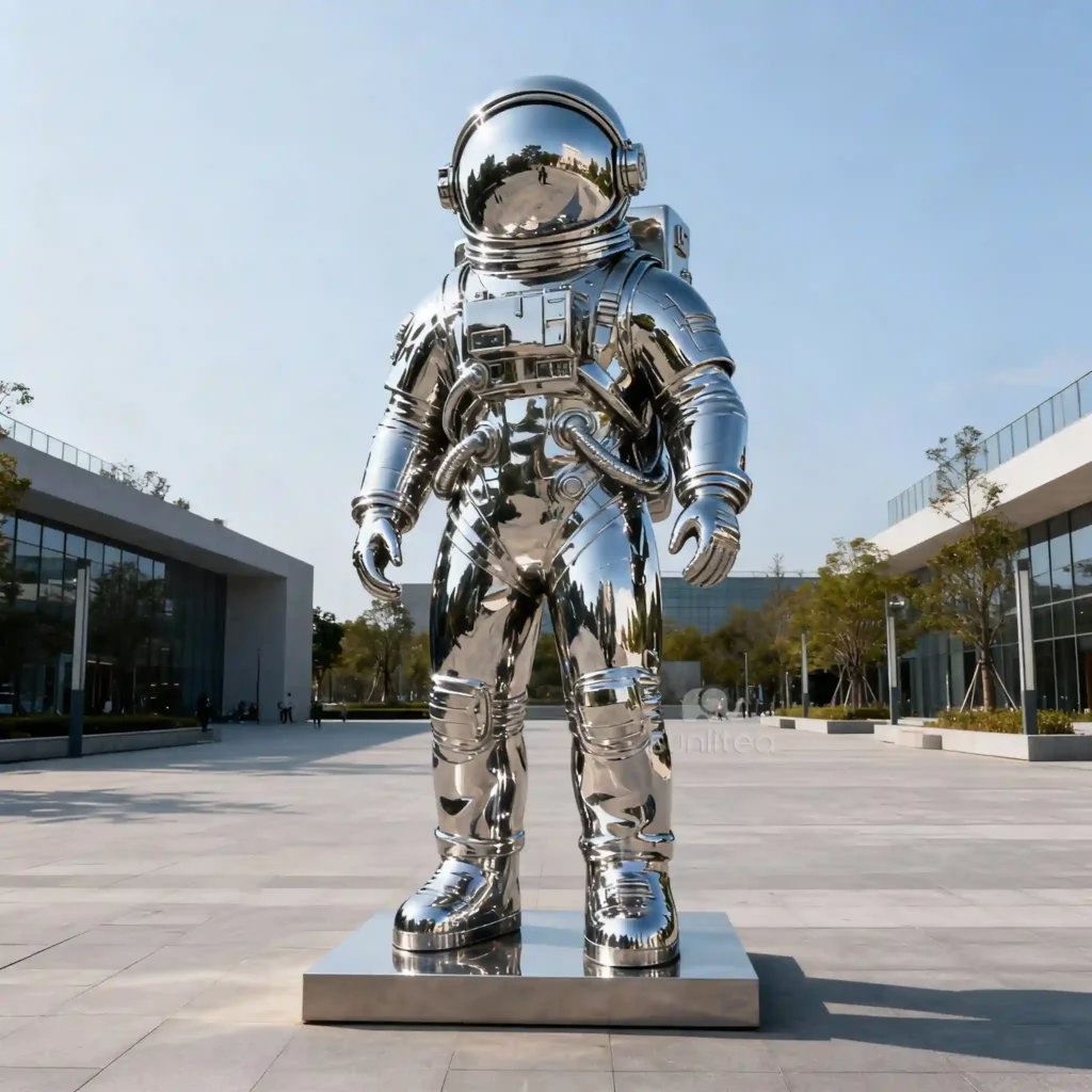 Stainless Steel Metal Spaceman Sculpture
