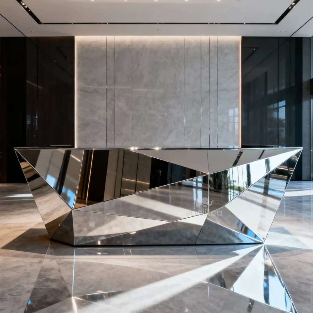 Stainless Steel Reception Desk With Counter