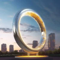 Stainless Steel Round Ring Sculpture Huge