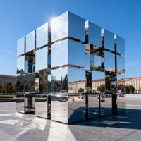 Stainless Steel Rubik's Cube Sculpture