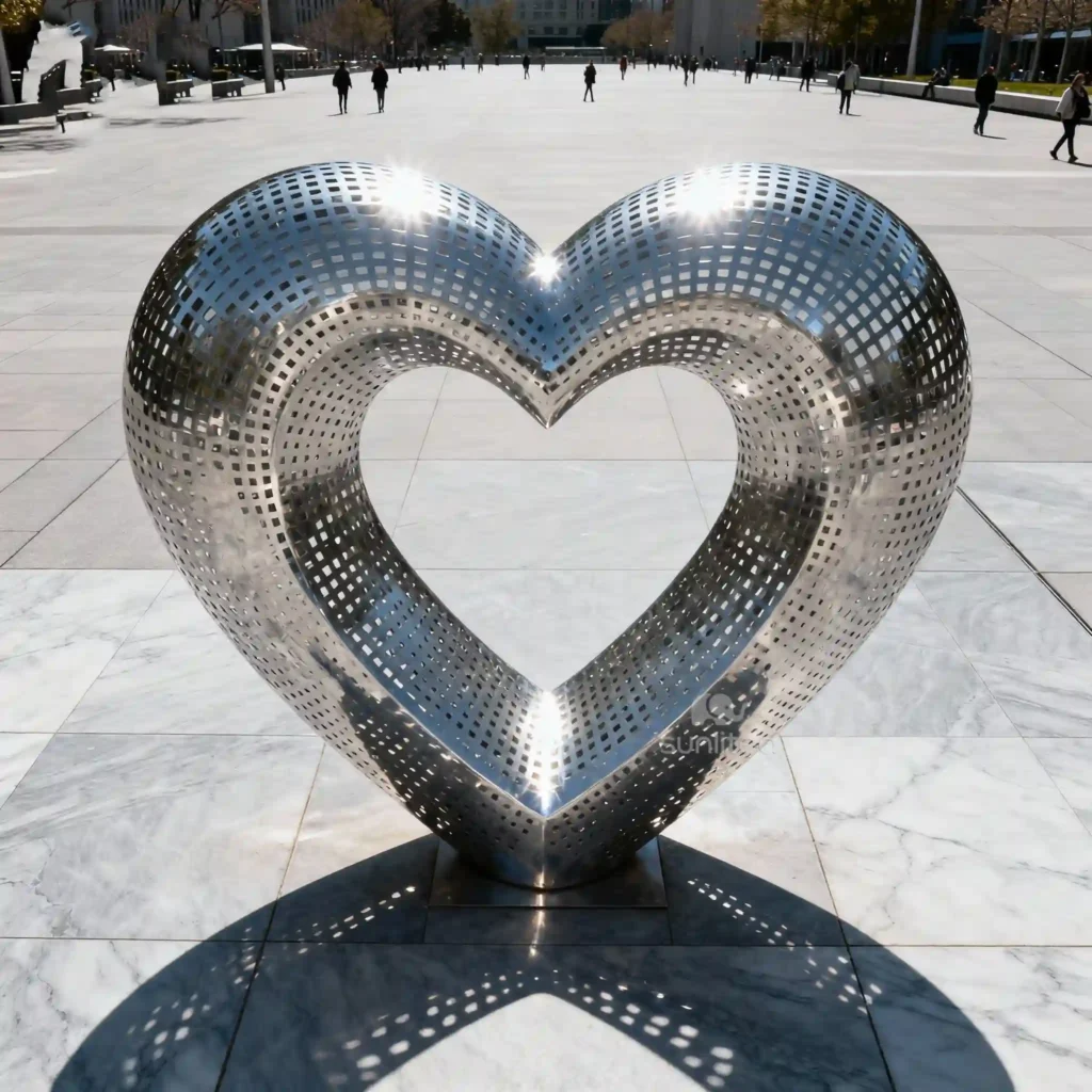 Stainless Steel Sculpture of A Heart