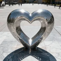 Stainless Steel Sculpture of A Heart
