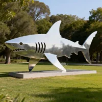 Stainless Steel Silhouette Shark Statue