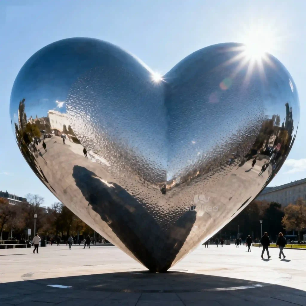 Stainless Steel Silver Heart Sculpture