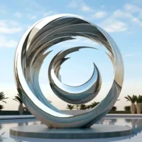 Stainless Steel Spiral Sculpture Urban Decor