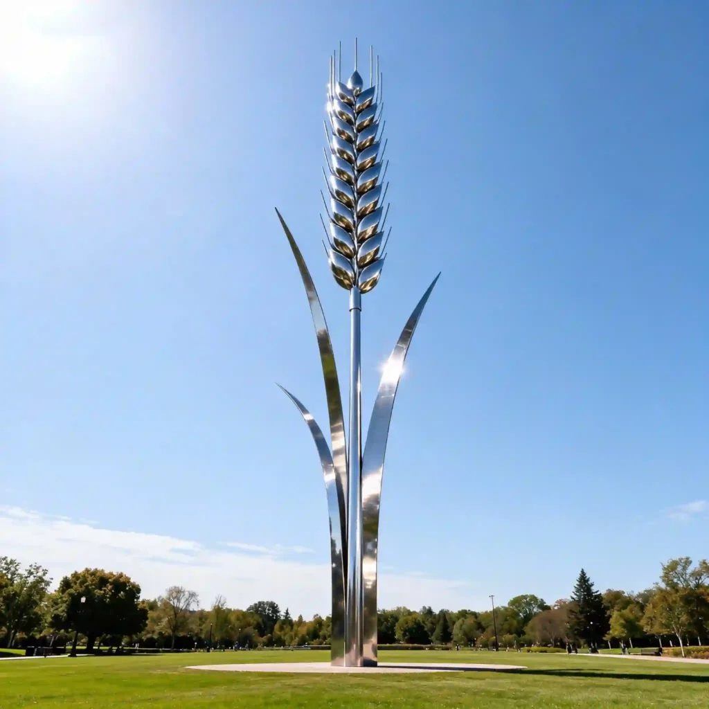 Stainless Steel Stalk of Wheat Sculpture