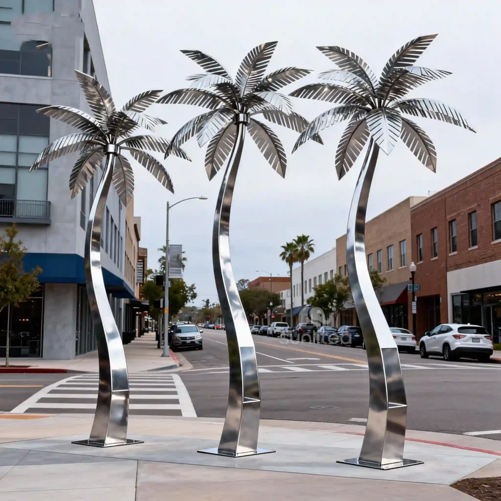 Welded Metal Palm Trees Decor