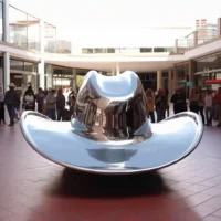 Welded Stainless Steel Cowboy Hat Statue