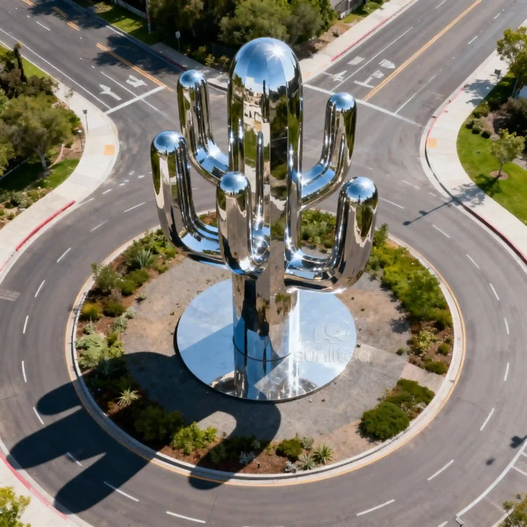 Yard Metal Cactus Garden Art Statue
