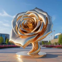 304 Stainless Steel Sculpture of Rose