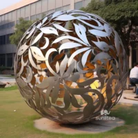 304 Stainless Steel Sphere Sculpture With Light