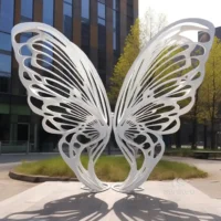 Abstract 3D Butterfly Sculpture Metal Wings