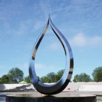 Abstract Large Metal Ring Sculpture