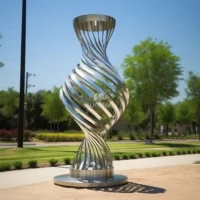 Abstract Metal Art Sculpture - Metal Vase