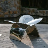 Abstract Metal Butterfly Home Bench