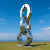 Abstract Metal Chain Sculpture For Sale