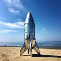 Art Metal Rocket Space Shuttle Sculpture
