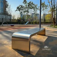 Art Simple Outdoor Decorative Metal Bench