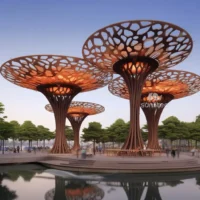 China Corten Steel Rusted Large Tree