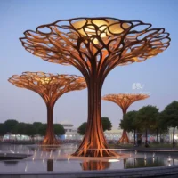 Corten Steel Metal Tree Sculpture Outdoor
