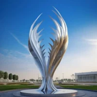 Custom Metal Abstract Wings Sculpture SLT-WS6