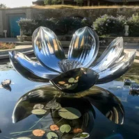 Custom Metal Lotus Flower Sculpture