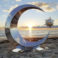 Decor Metal Sun Moon Sculpture