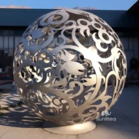 Decorative Metal Orb Sculpture By Sunlitea