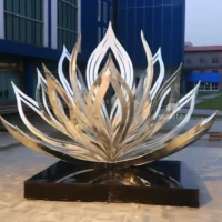 Elegant Lotus Sculpture Modern Art Decor