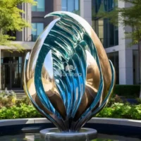Garden Abstract Metal Flower Bud Sculpture