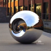 Garden Ball Sculpture Mirror Steel