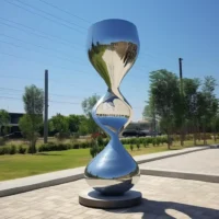 Garden Metal Hourglass Sculpture Abstract Art