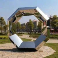 Garden Metal Large Octagon Circle Sculpture