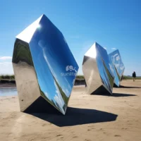 Geometric Shape Metal Stone Sculpture