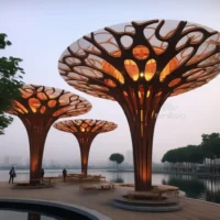Giant Corten Steel Tree Sculpture For Garden