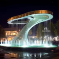 Giant Metal Water Fountain Decor Outdoor