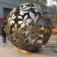 Handcrafted Metal Hollow Sphere Sculpture