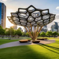 Large Abstract Tree Sculpture Plaza Outdoor Decoration