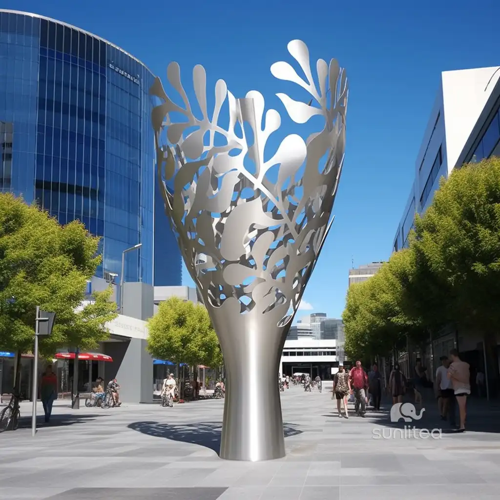Large Art Stainless Steel Tree Sculpture