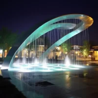 Large Backyard Water Fountain With Light