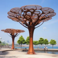 Large Corten Steel Metal Tree Outdoor