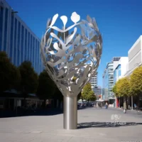 Large Free Standing Metal Tree Sculpture