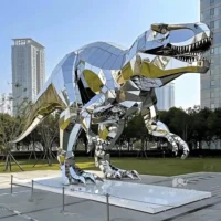 Large Metal Dinosaur Sculpture For Sale