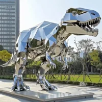 Large Metal Dinosaur Yard Art Sculpture