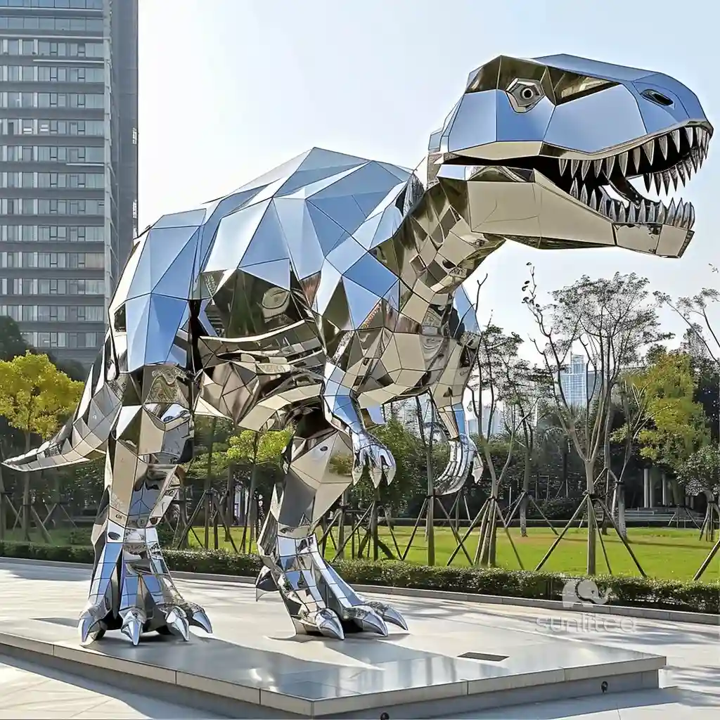 Large Metal Dinosaur Yard Art Sculpture