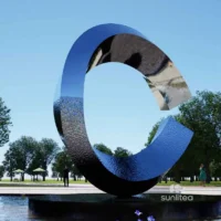 Large Metal Loop Sculpture Decor Outside