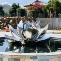 Large Metal Lotus Sculpture Decor Outdoor